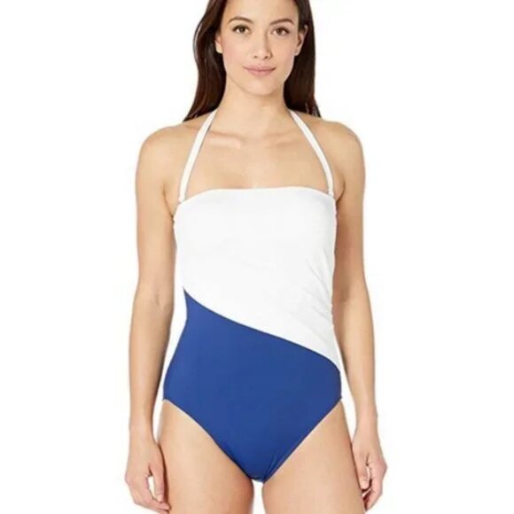LAUREN Ralph Lauren colorblock one-piece Swimsuit - Picture 1 of 7